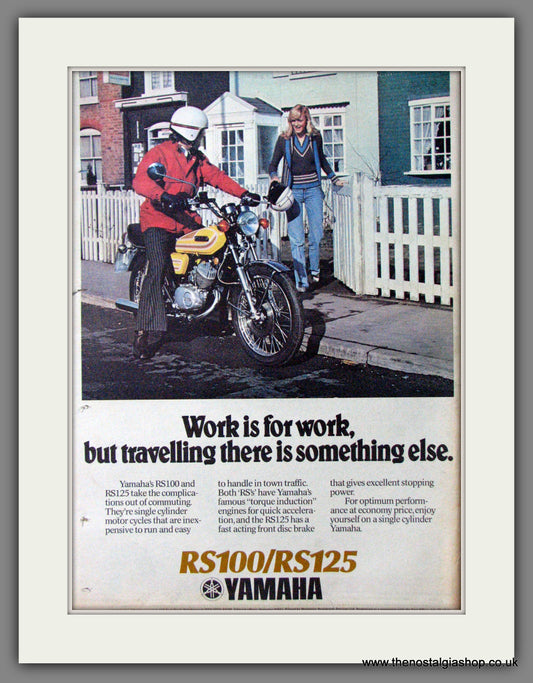 Yamaha RS100, RS125 Motorcycles. Original Advert 1976 (ref AD12351)