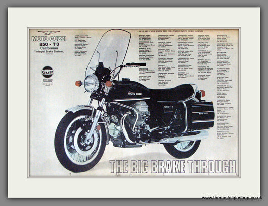 Moto Guzzi 850 T3 Motorcycle. Original Advert 1976 (ref AD12356)