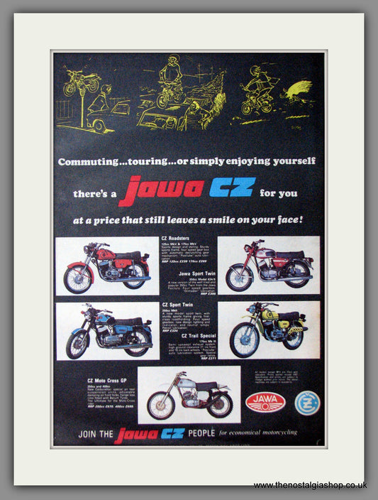 Jawa CZ  Motorcycle Range. Original Advert 1976 (ref AD12383)