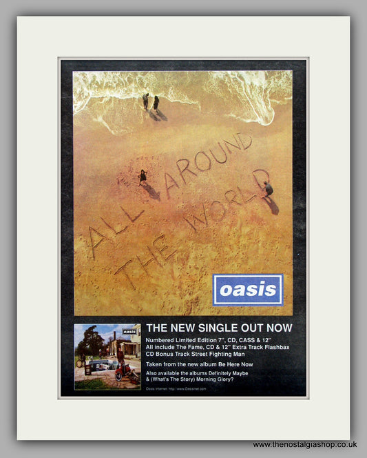 Oasis All Around The World.  Original Vintage Advert 1998 (ref AD56019)