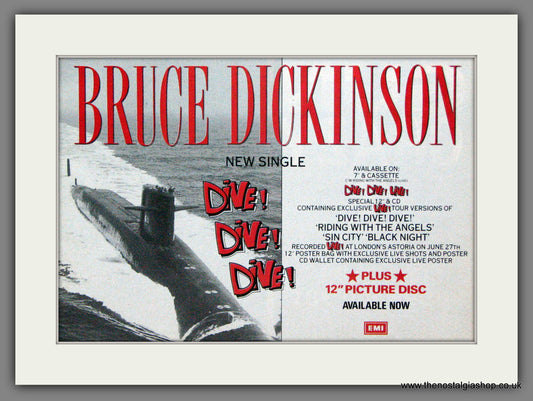 Bruce Dickinson. Dive! Dive! Dive! 1990. Original Advert (ref AD55048)