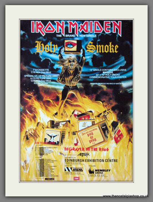 Iron Maiden. Holy Smoke. 1990. UK Tour Dates. Original Advert (ref AD55040)