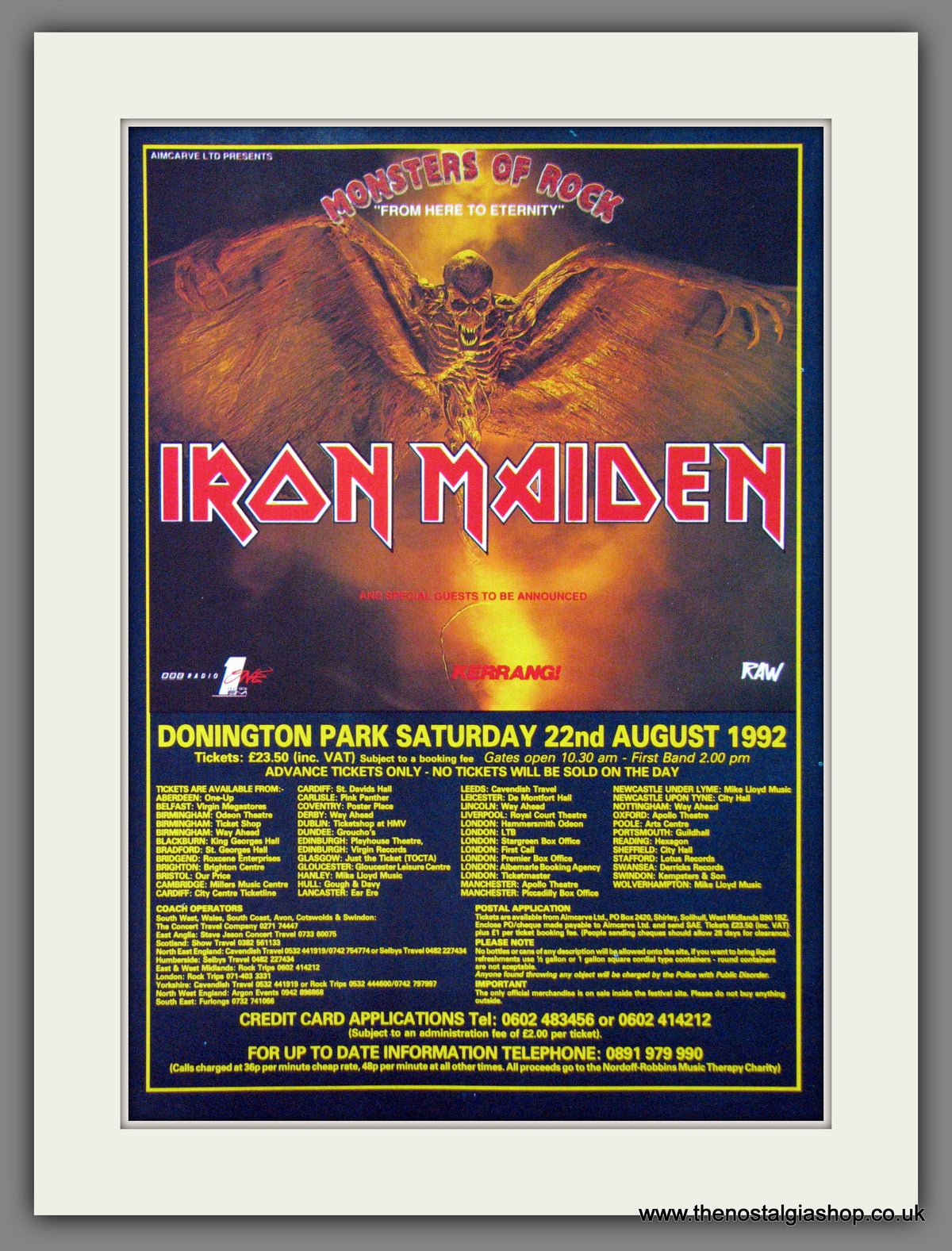 Iron Maiden Monsters Of Rock 1992 Original Advert ref AD55047 The iron-maiden-monsters-of-rock-1992-original-advert-ref-ad55047-the