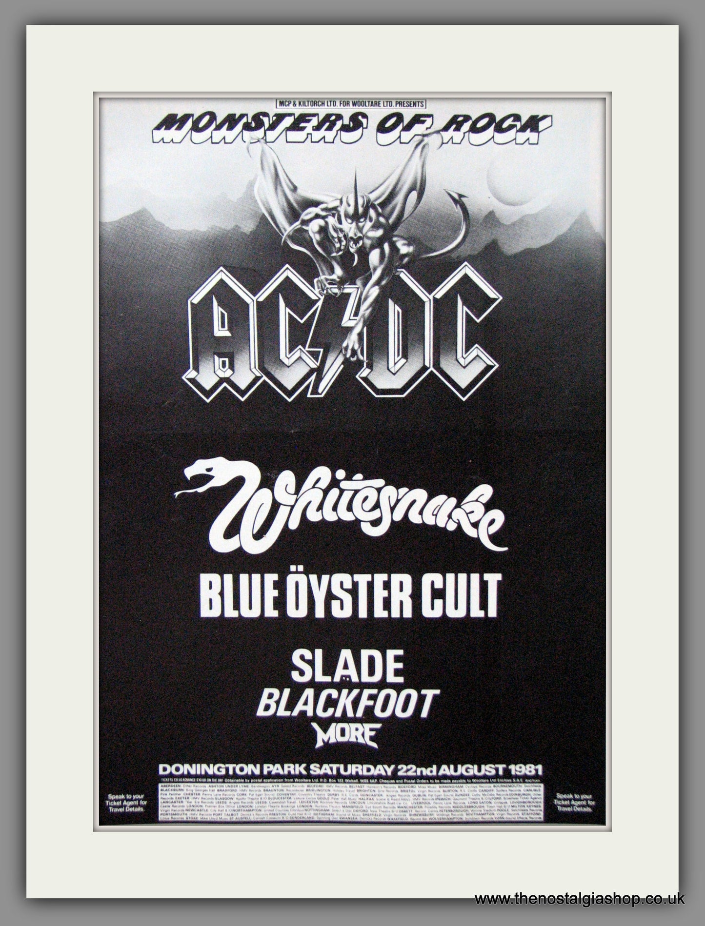 AC DC. Monsters Of Rock. 1981 Original Advert (ref AD55062)