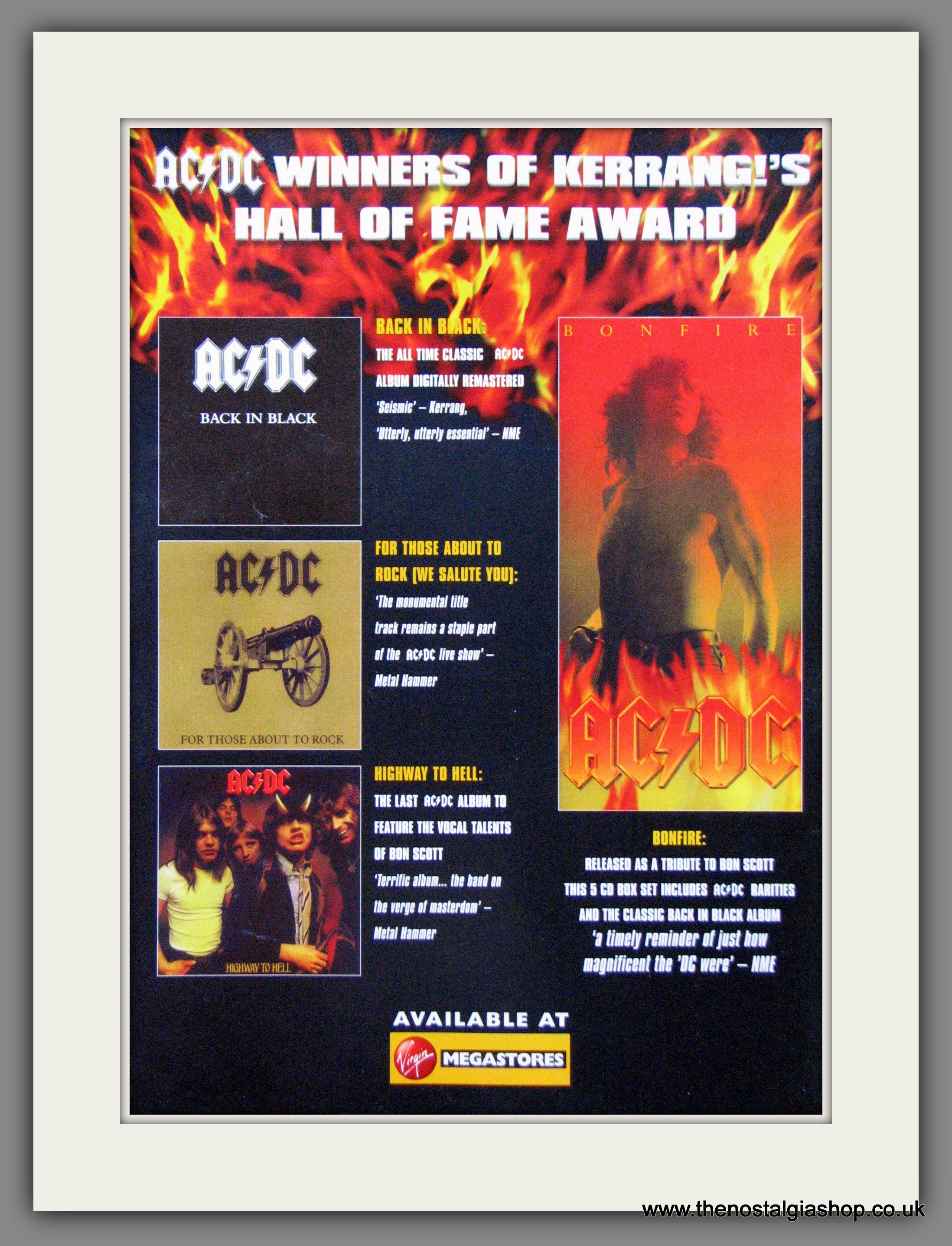 AC DC. Win Hall Of Fame Award. 1998 Original Advert (ref AD55056) – The ...
