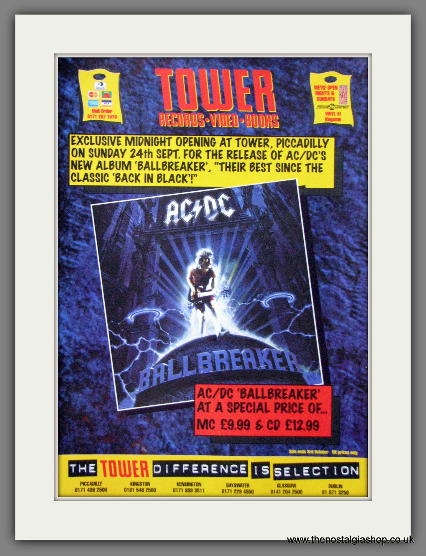 AC DC. Ballbreaker. 1995 Original Advert (ref AD55059)