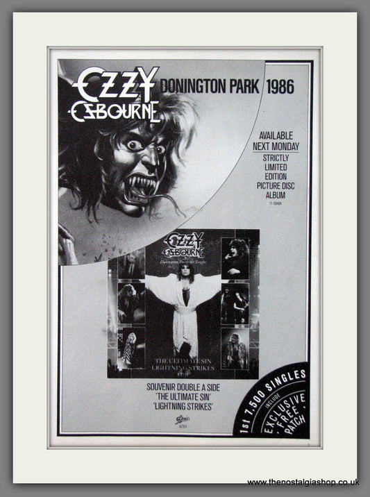 Ozzy Osbourne Donington Park 1986. Original Advert (ref AD55083)