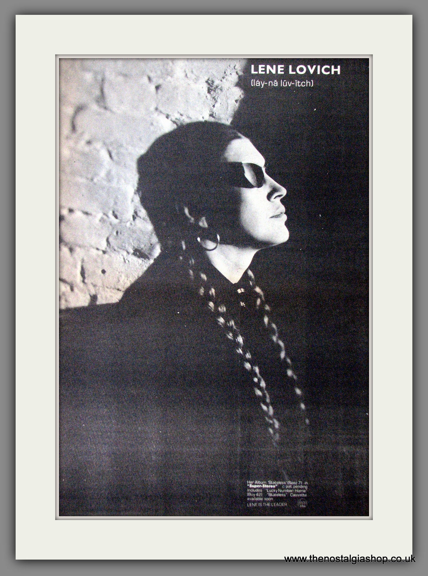 Lene Lovich Stateless. Original Advert 1979 (ref AD12616)
