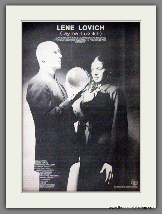 Lene Lovich Lucky Number. Original Advert 1979 (ref AD12619)