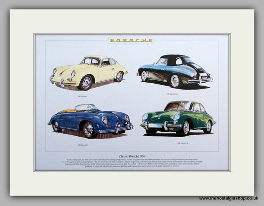 Porsche 356.  Mounted Print