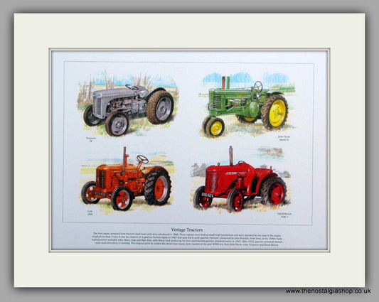 Tractor Vintage Classics.  Mounted Print