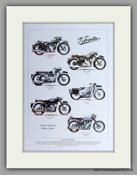 Velocette Classics.  Mounted Print