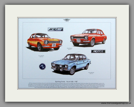 Ford Escort RS. Mk I.  Mounted Print