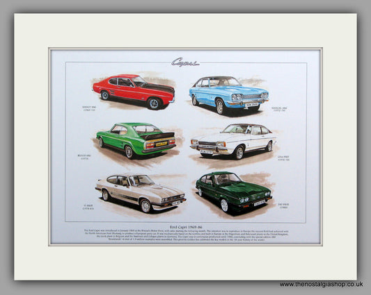 Ford Capri 1969 - 1986.  Mounted Print