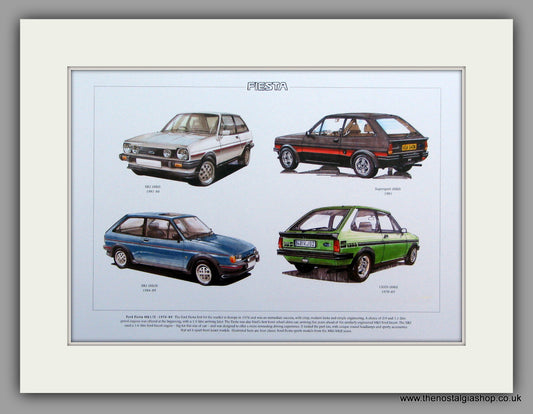 Ford Fiesta Mk I & Mk II 1976 - 1989.  Mounted Print