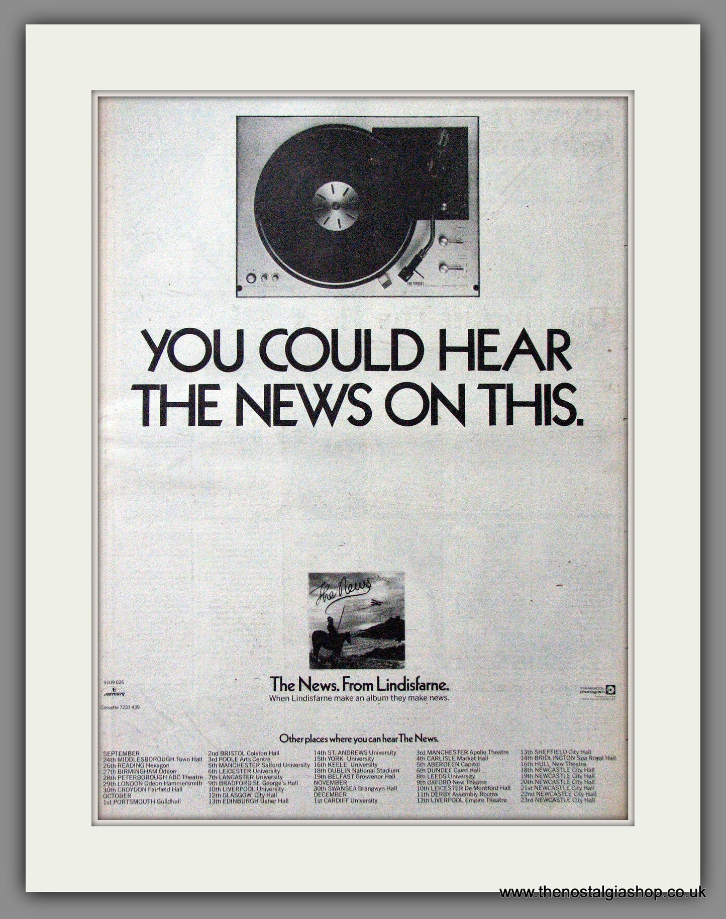 Lindisfarne The News Tour Dates. Original Advert 1979 (ref AD12656)