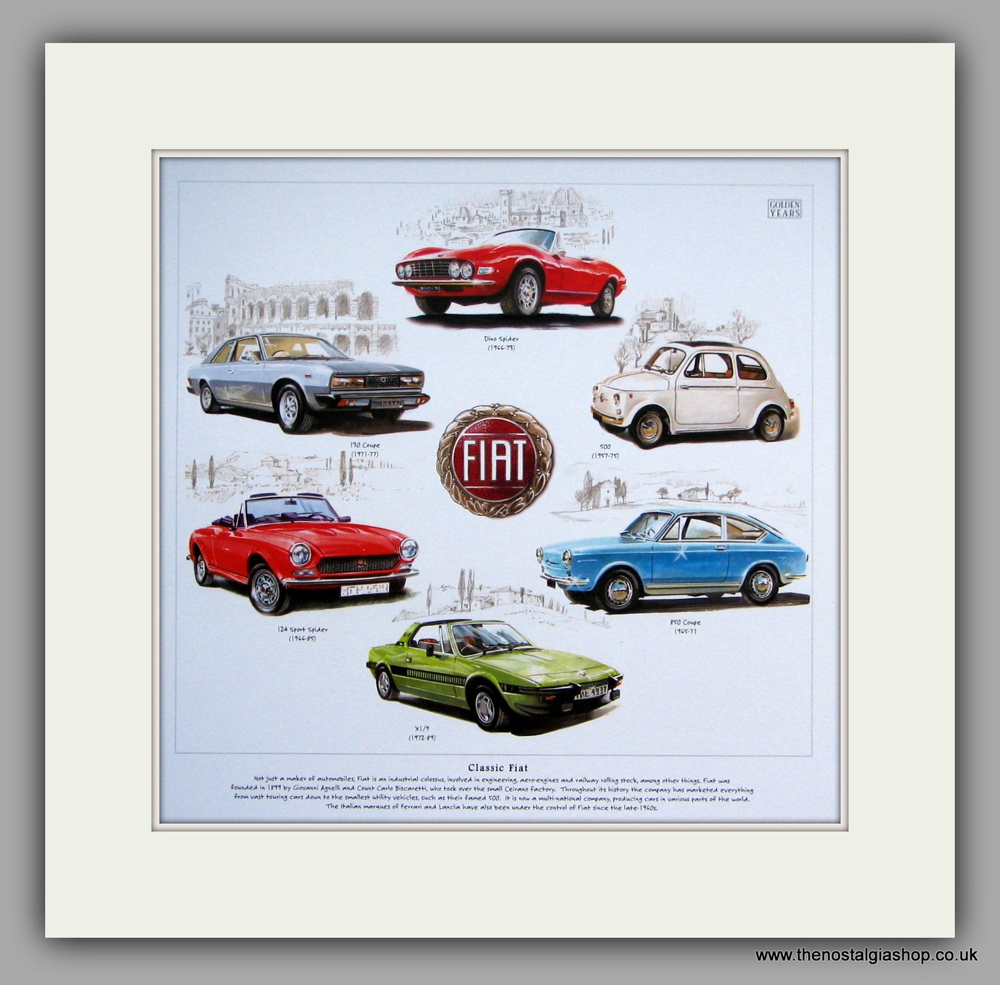 Fiat Classics. Mounted print