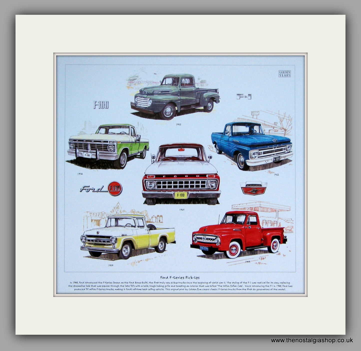 Ford F- Series Pick-Ups. Mounted Print.