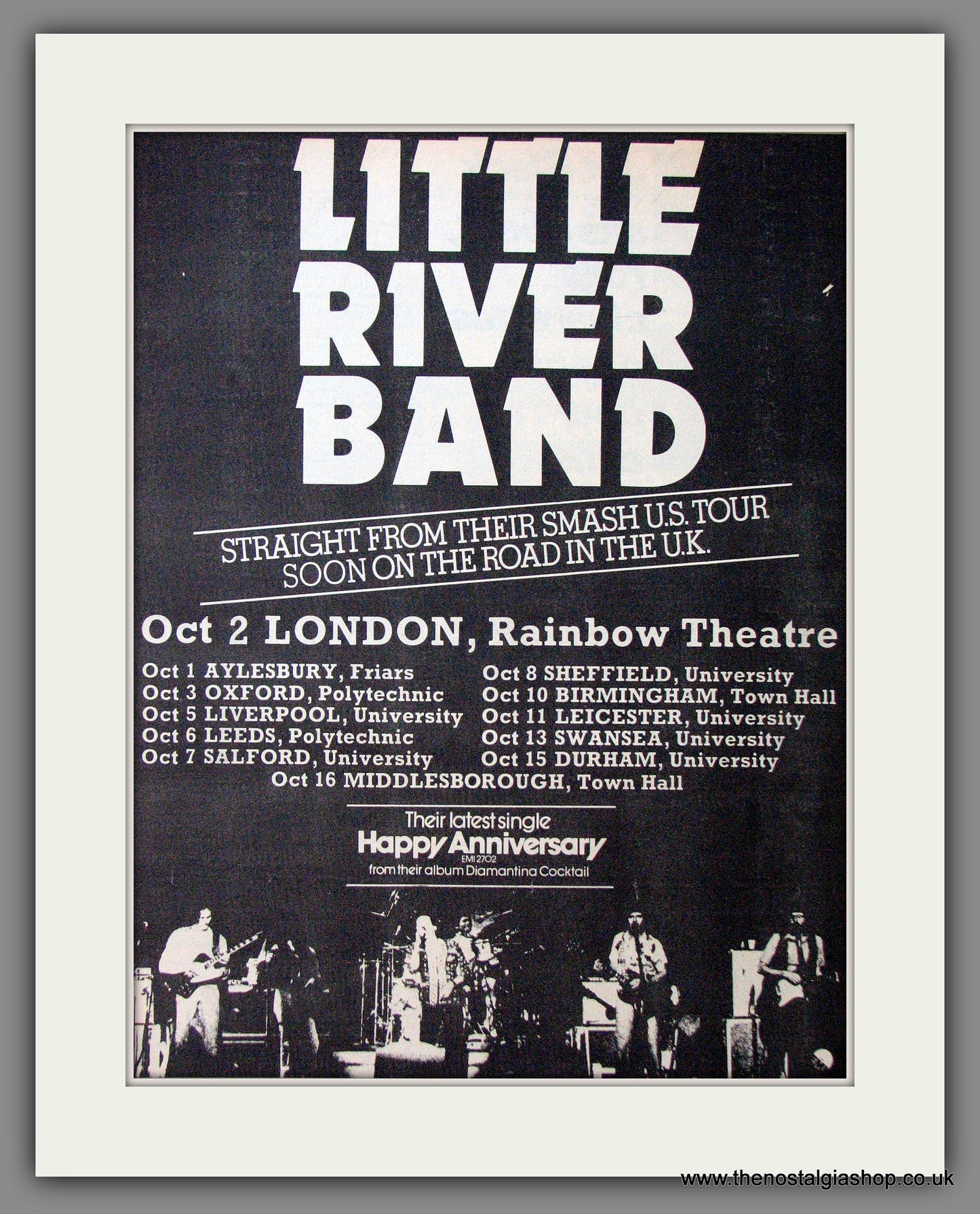 Little River Band UK Tour. Original Advert 1977 (ref AD12685)