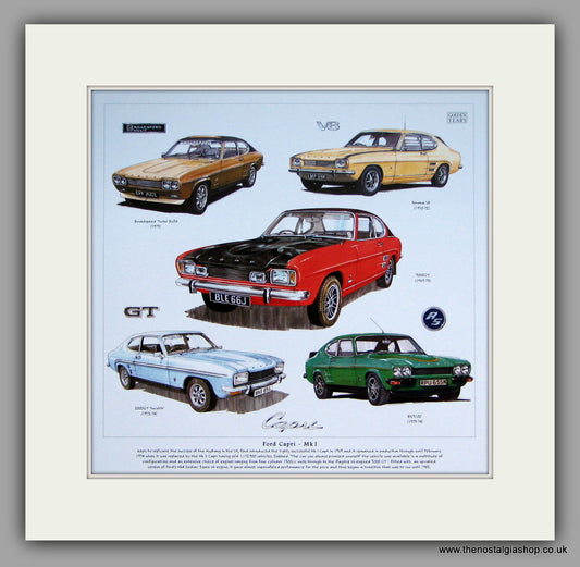 Ford Capri MkI. Mounted Car Print