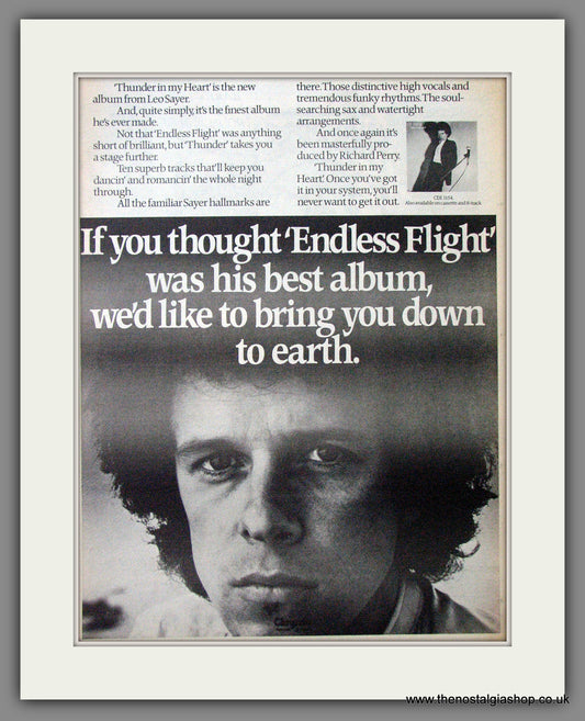 Leo Sayer Thunder In My Heart. Original Advert 1977 (ref AD12686)