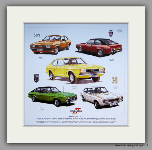 Ford Capri Mk II Mounted Car Print