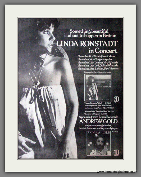 Linda Ronstadt In Concert. Original Advert 1976 (ref AD12694)