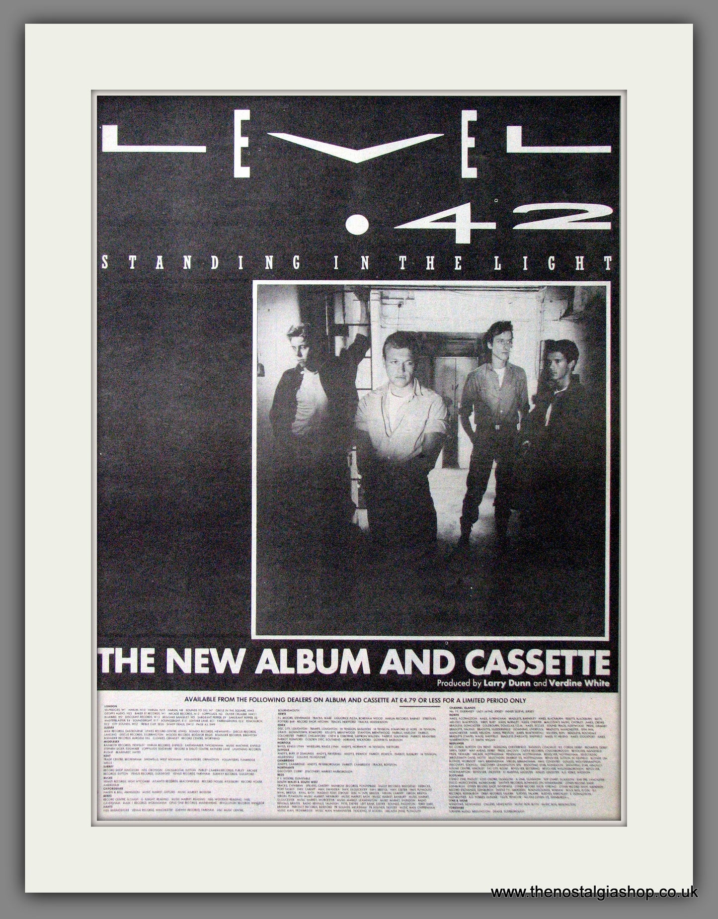 Level 42 Standing In The Light. Original Advert 1983 (ref AD12698)