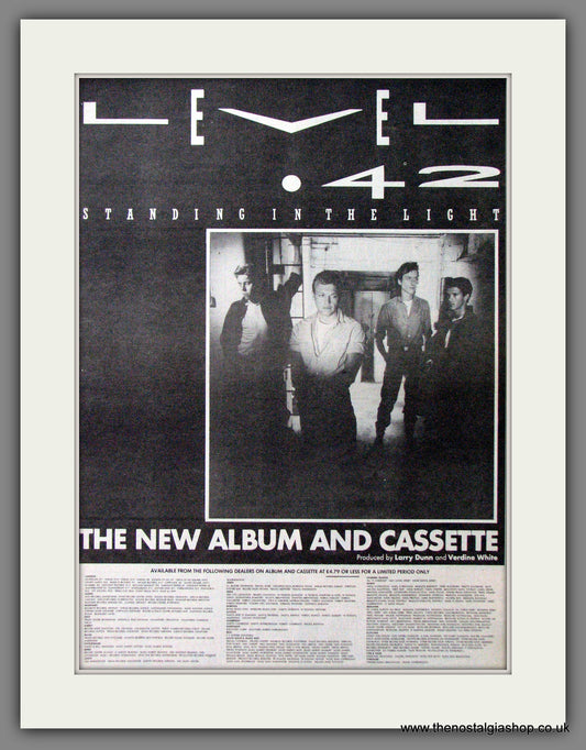Level 42 Standing In The Light. Original Advert 1983 (ref AD12698)