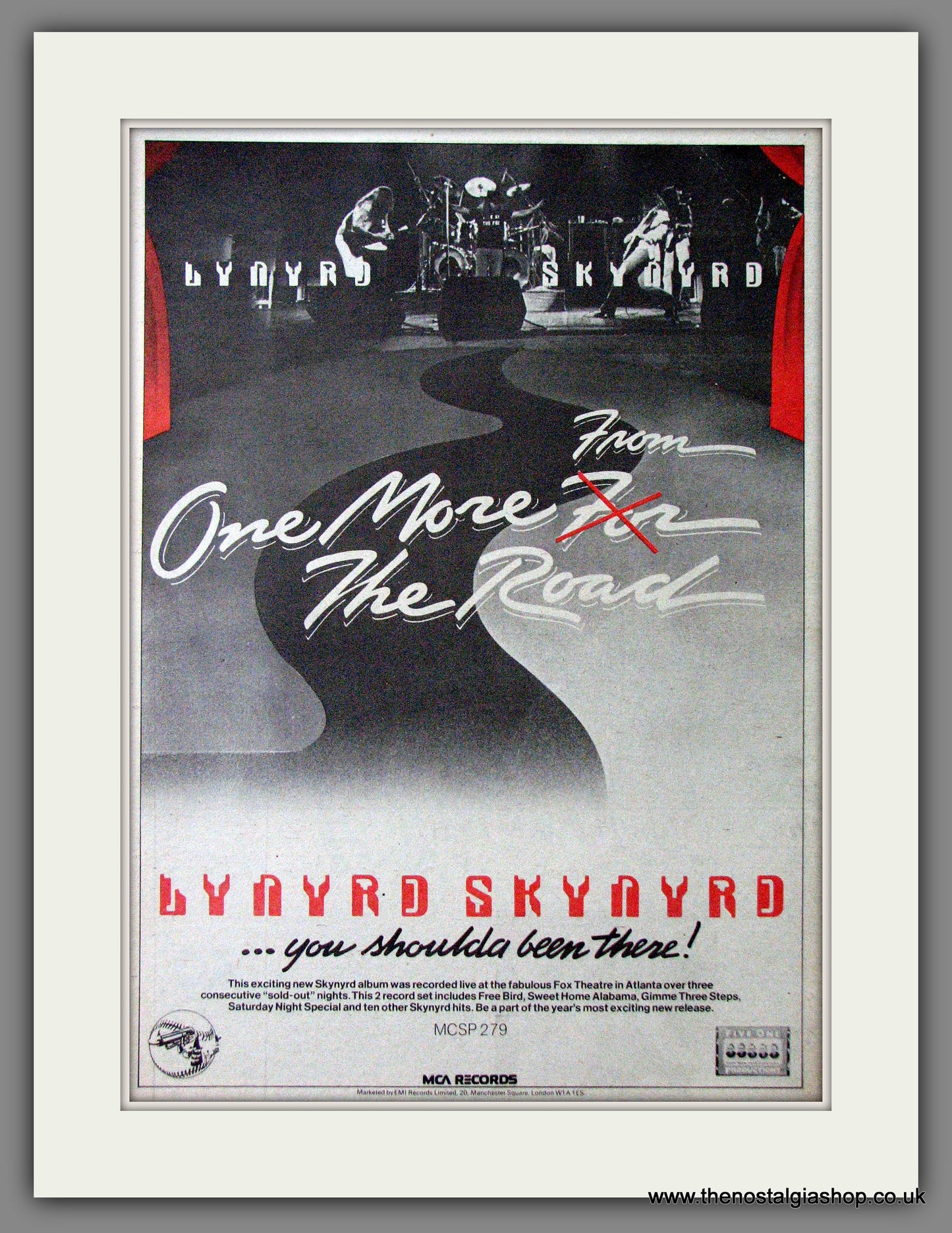 Lynyrd Skynyrd One More From The Road. Original Advert 1976 (ref AD12700)