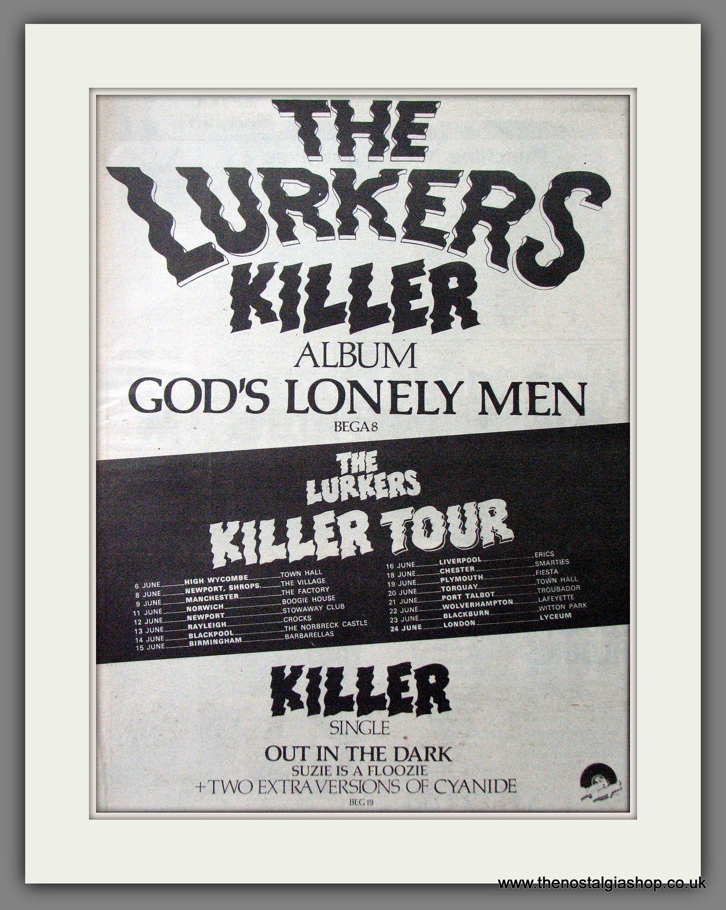 Lurkers(The) God's Lonely Men. Original Advert 1979 (ref AD12703)