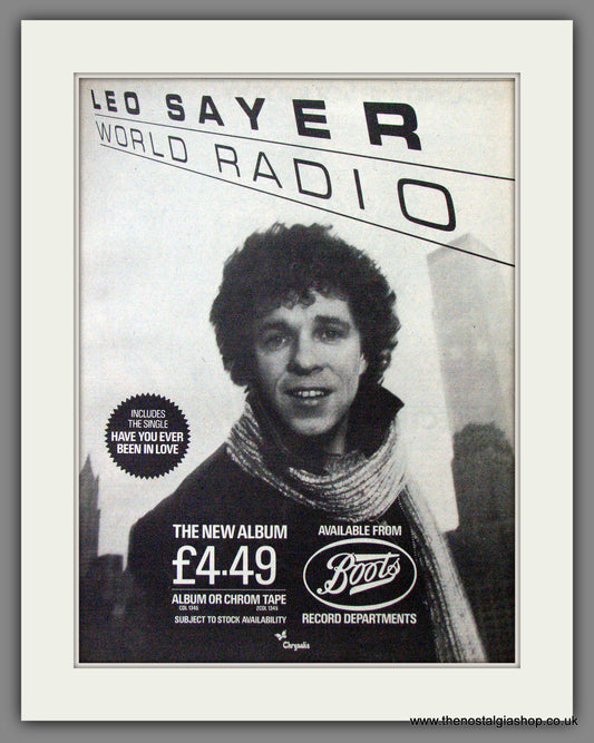 Leo Sayer World Radio. Original Advert 1982 (ref AD12706)