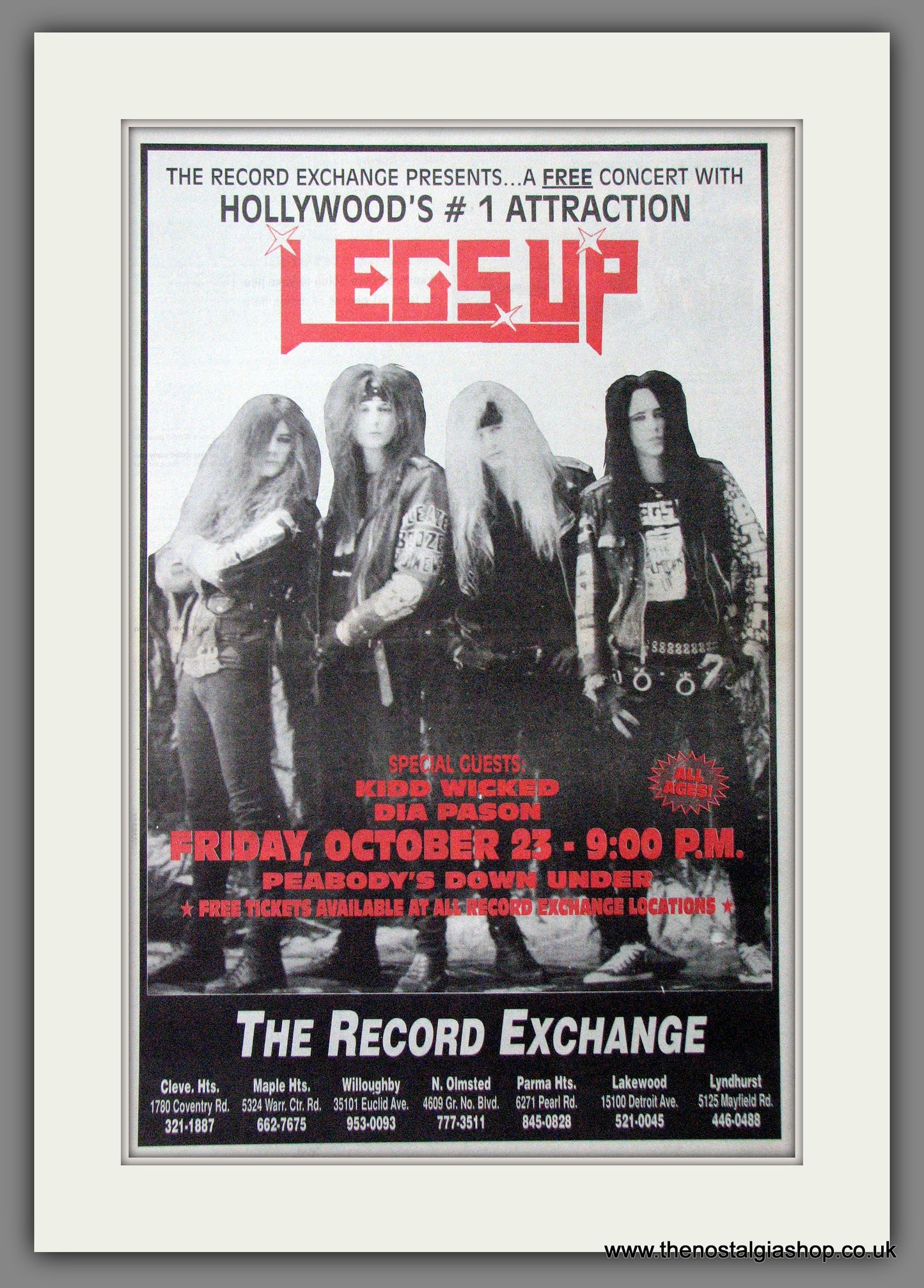 Legs Up Concert. Original Advert 1992 (ref AD12721)