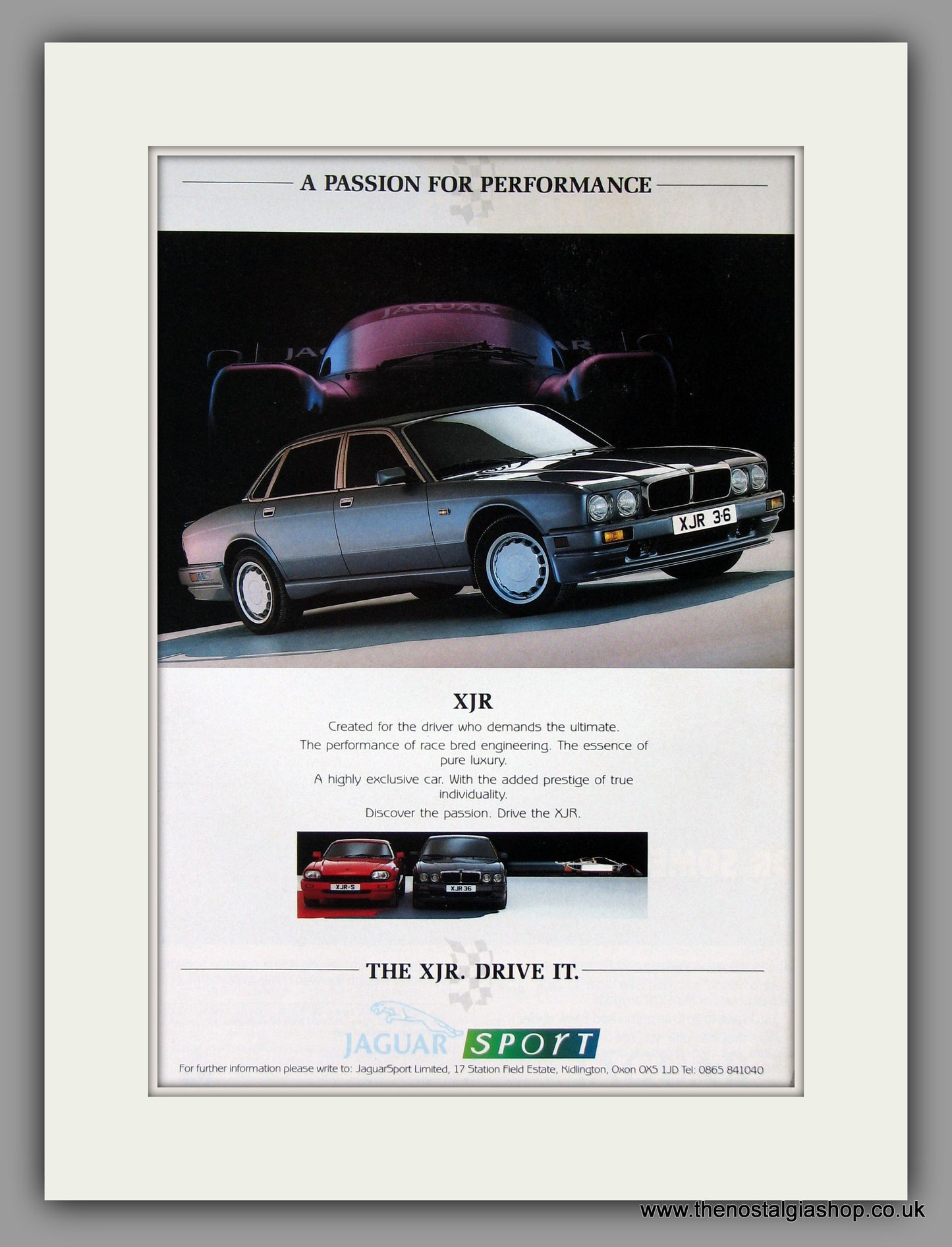 Jaguar XJR 3.6. 1989. Original Vintage Advert (ref AD7739)