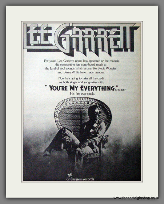 Lee Garrett You're My Everything. Original Advert 1976 (ref AD12731)