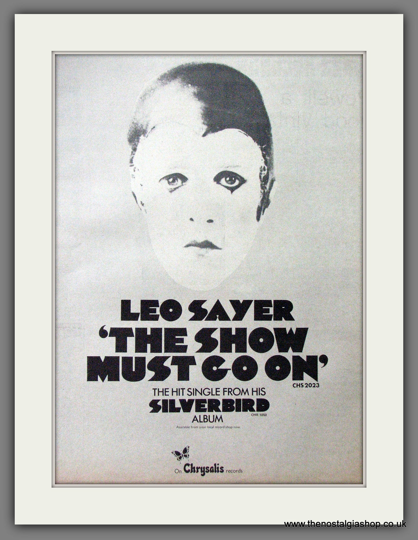 Leo Sayer The Show Must Go On. Original Advert 1973 (ref AD12734)