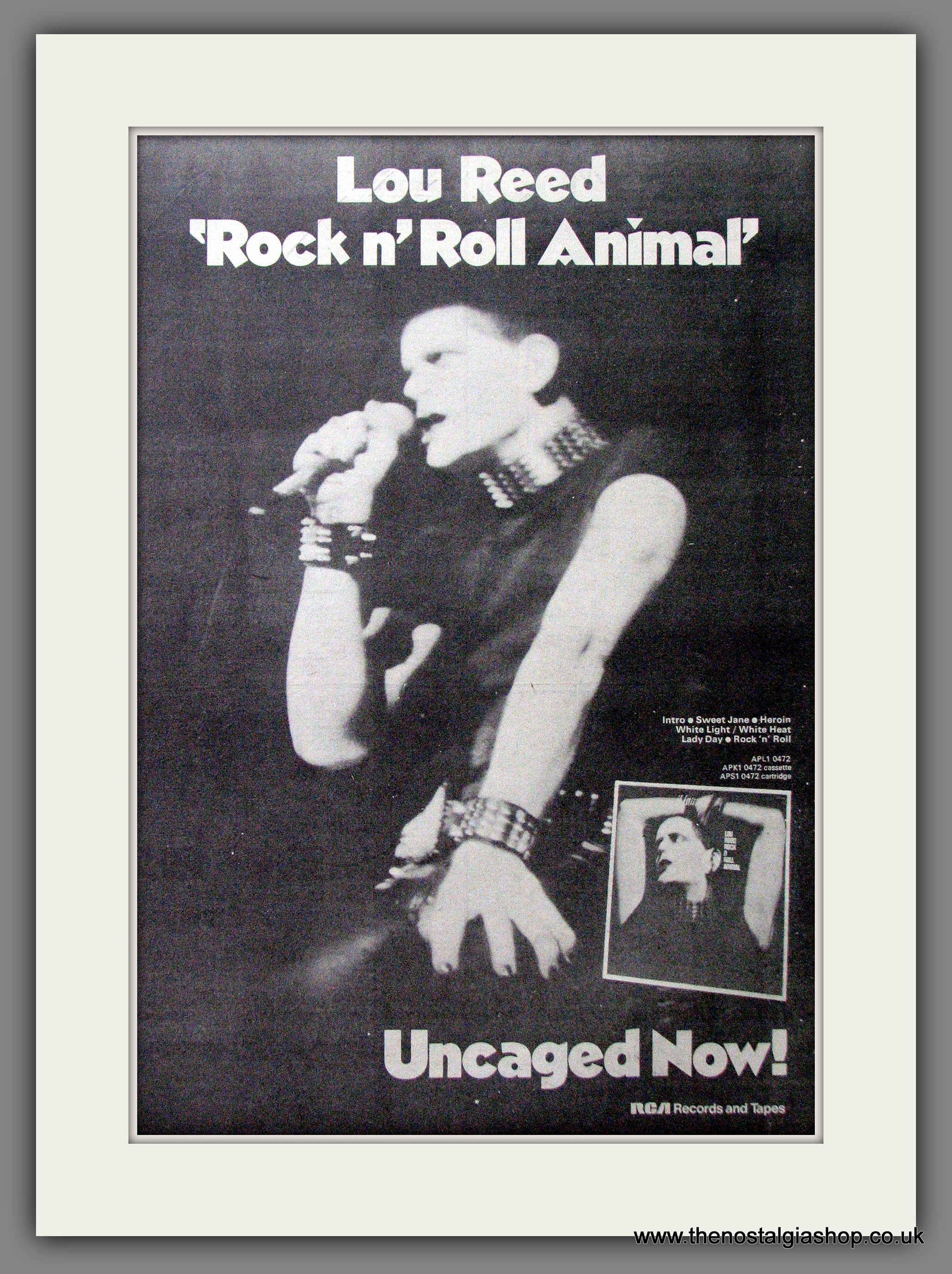 Lou Reed Rock And Roll Animal. Original Advert 1974 (ref AD12747) – The ...