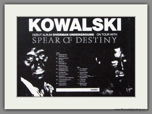 Kowalski. Overman Underground. 1983 Original Advert (ref AD55127)