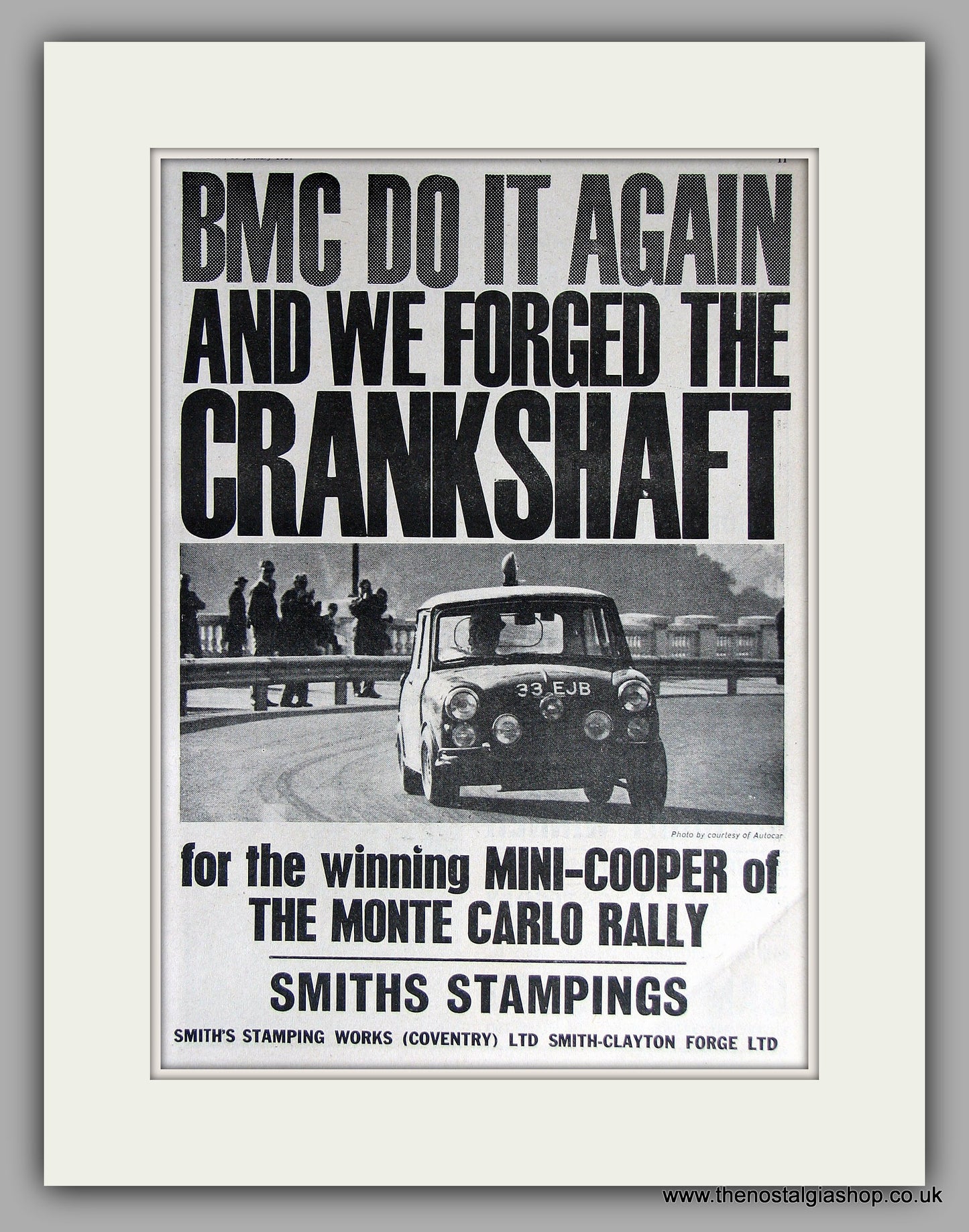 Mini Cooper Wins Monte Carlo Rally. 1964 Original Vintage Advert (ref AD7784)