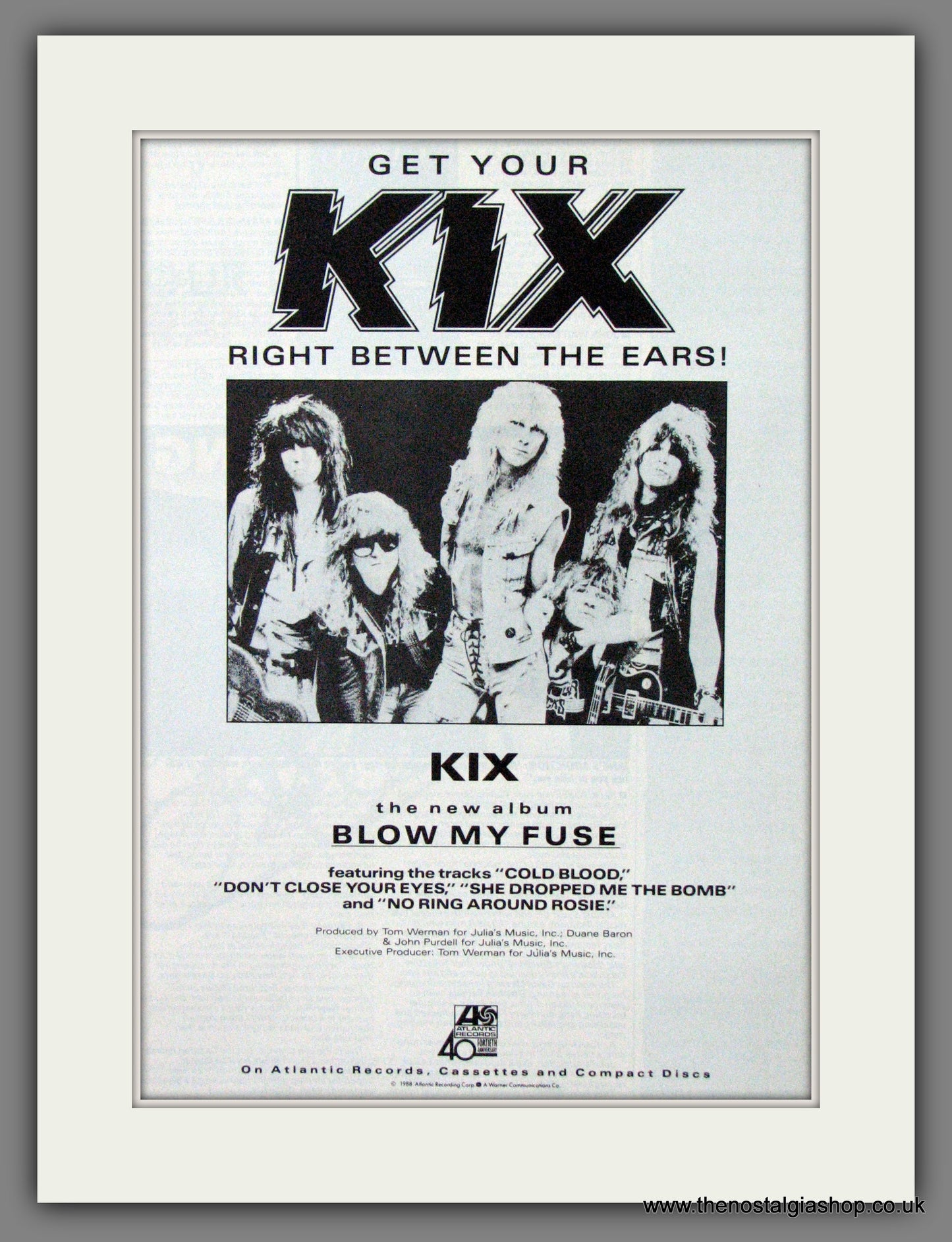 Kix. Blow My Fuse. 1988 Original Advert (ref AD55135)