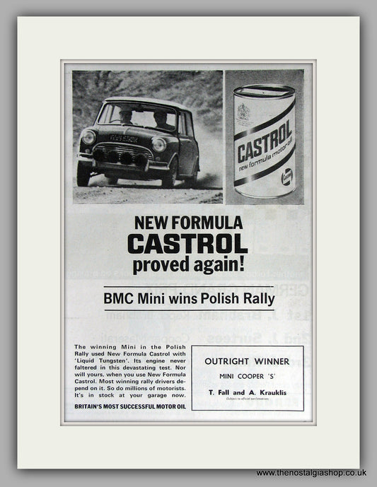 Mini Coopers and Castrol  for 1966. Set of 3 Original Vintage Adverts (ref AD7794)
