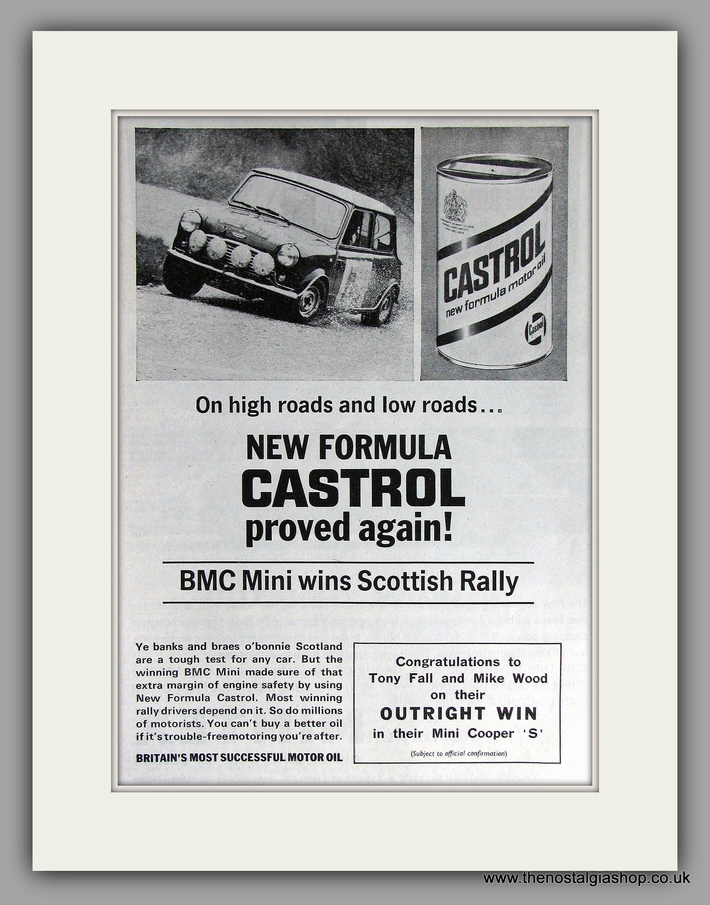 Mini Coopers and Castrol  for 1966. Set of 3 Original Vintage Adverts (ref AD7794)