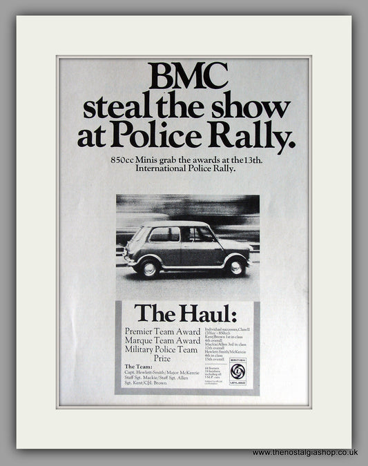 Minis Steal The Show at Police Rally 1968. Original Vintage Advert (ref AD7824)