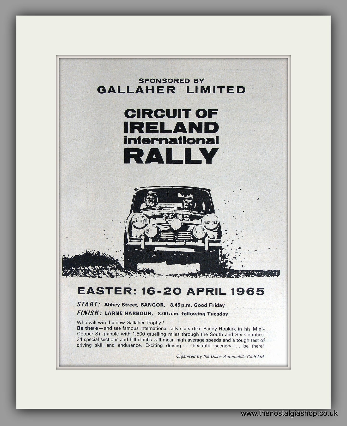 Minis at the Circuit of Ireland Rally 1965. Original Vintage Advert (ref AD7825)
