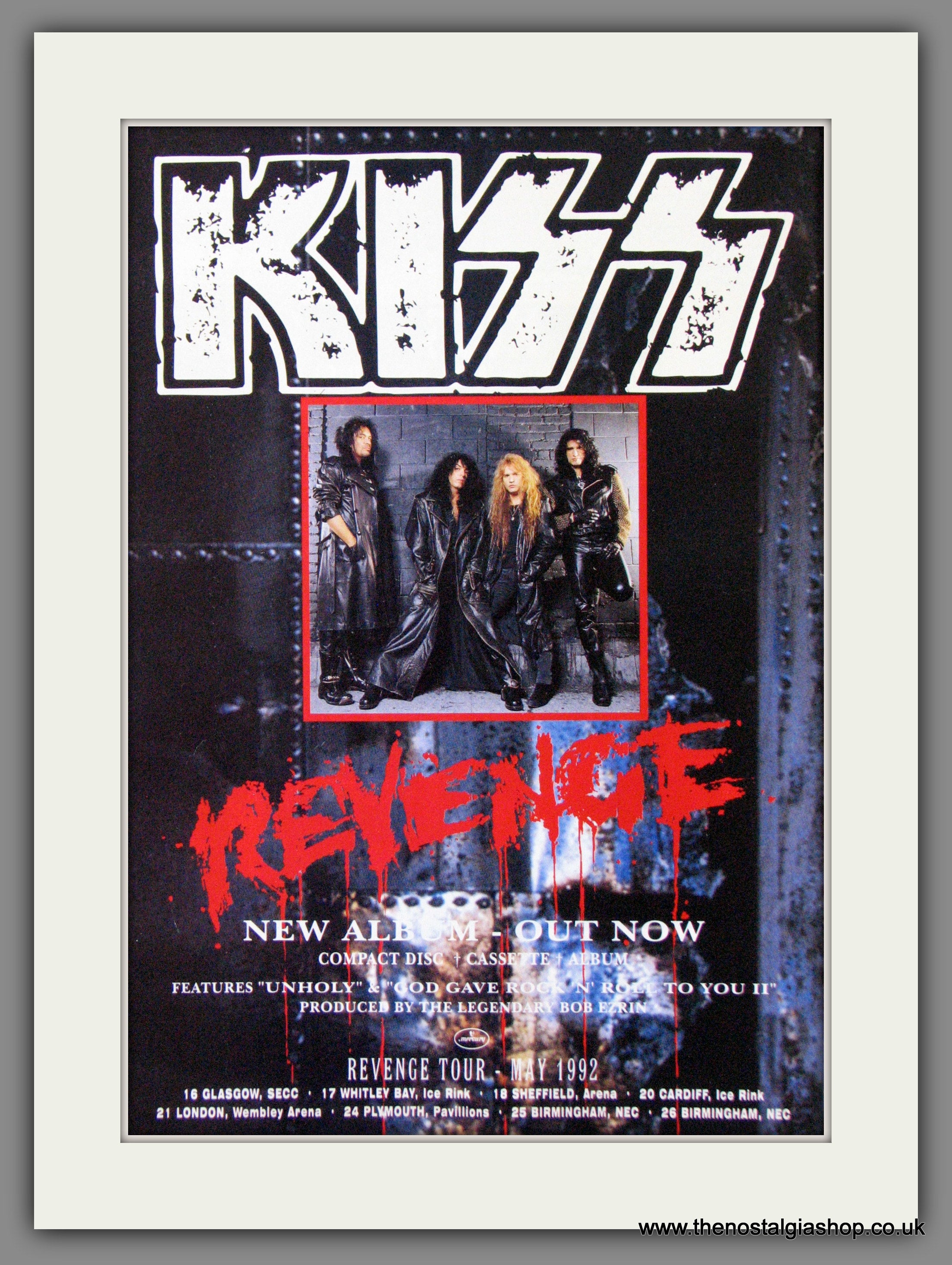 Kiss. Revenge. UK Tour. 1992 Original Advert (ref AD55105) – The ...