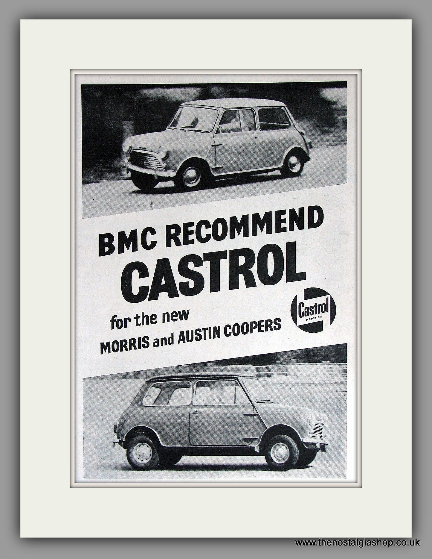 Mini BMC Recommend Castrol 1961. Original Vintage Advert (ref AD7839)
