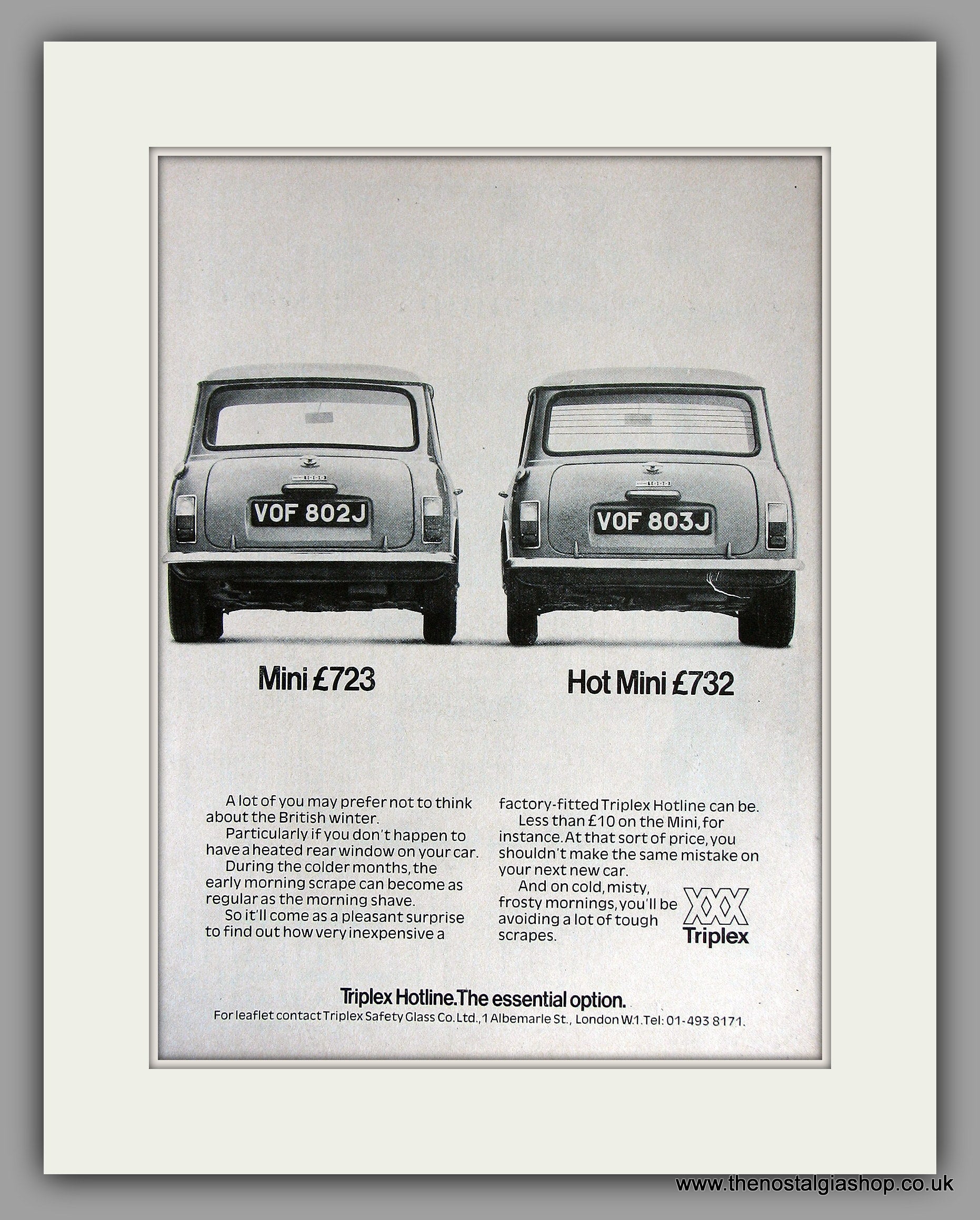 Mini Triplex 1971. Original Vintage Advert (ref AD7845) – The Nostalgia ...