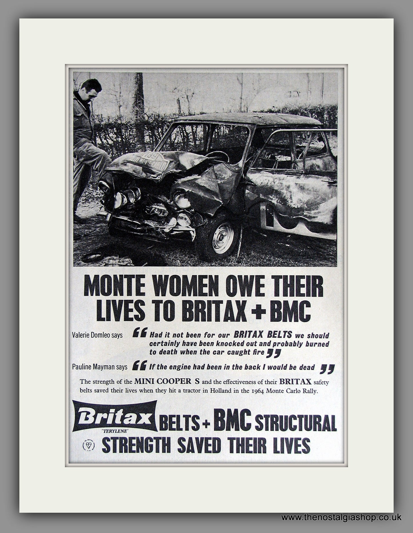 Mini Britax Belts 1964. Original Vintage Advert (ref AD7847)