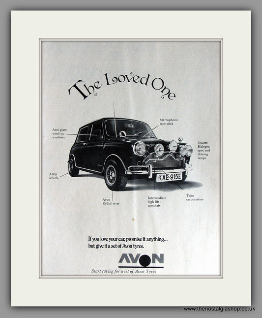 Mini Avon Tyres 1968. Original Vintage Advert (ref AD7849)