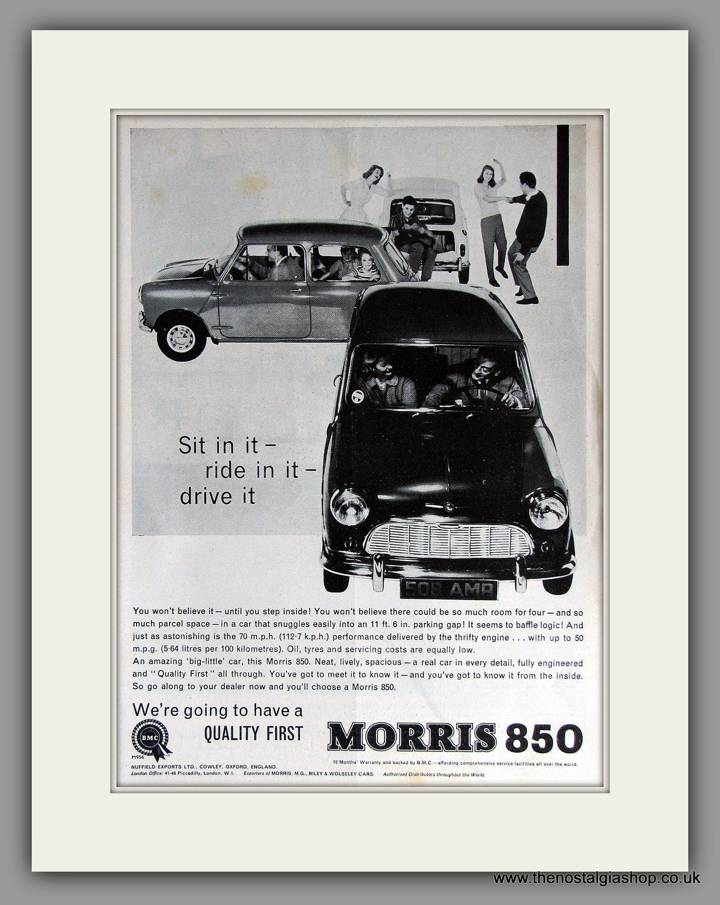 Mini Morris 850 1961. Original Vintage Advert (ref AD7850)
